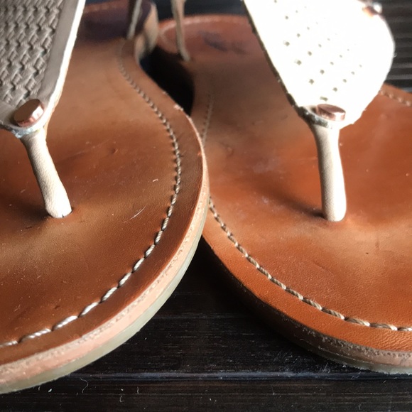 🚨B2G1 LUCKY BRAND Tan Like Leather Thong Toe Ankle Strap Sandals - Picture 7 of 7